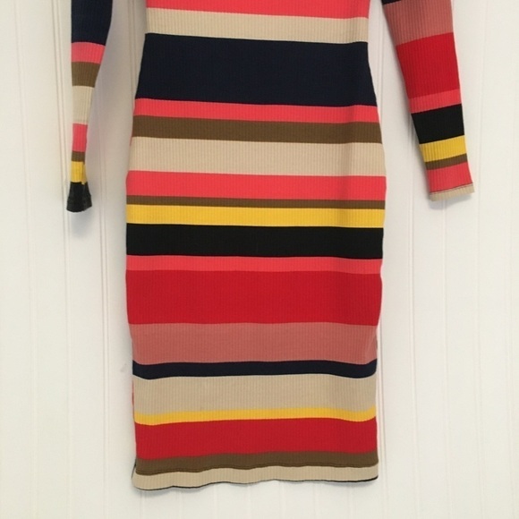Anthropologie Plenty by Tracy Reese Vivid Striped Ribbed Knit Bodycon Dress XS - Picture 4 of 13
